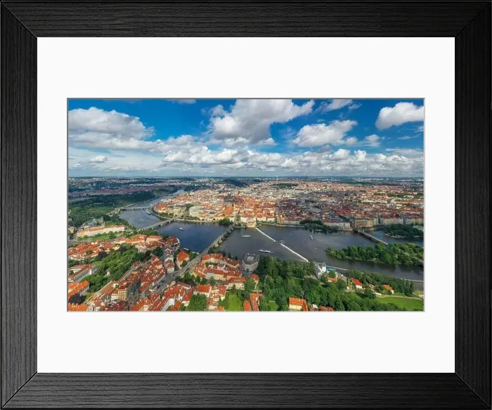 Framed Print : Prague Old Town in Czech Republic with Famous Sightseeing Places in Background Framed Print : Prague Old Town in Czech Republic with Famous Sightseeing Places in Background