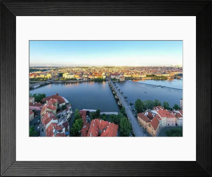 Framed Print : Prague Old Town in Czech Republic with Famous Sightseeing Places in Background Framed Print : Prague Old Town in Czech Republic with Famous Sightseeing Places in Background