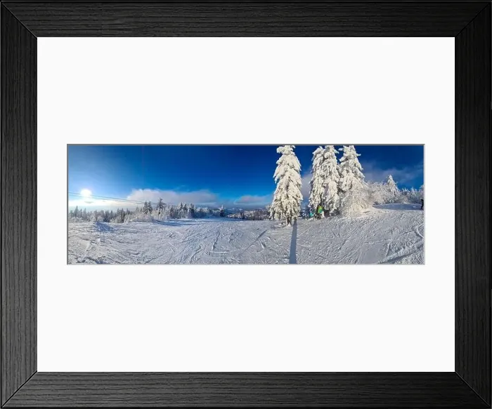 Framed Print : view of snowed ukrainian carpathian mountains copy space