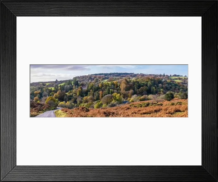 Framed Print : Autumn Colors over Dartmeet Car Park in Dartmoor Park from a drone, Devon, England, Europe Framed Print : Autumn Colors over Dartmeet Car Park in Dartmoor Park from a drone, Devon, England, Europe