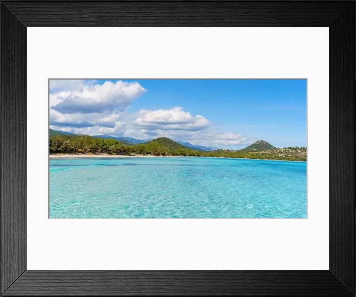 Framed Print : Landscape with Santa Giulia beach, Corsica, France Framed Print : Landscape with Santa Giulia beach, Corsica, France
