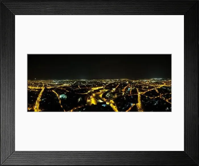 Framed Print : 360 degrees view of Sibiu, Romania shot from a drone at night Framed Print : 360 degrees view of Sibiu, Romania shot from a drone at night