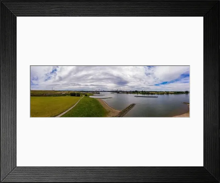 Framed Print : Panoramic view of the Rhine motorway bridge near Leverkusen, Germany. Drone photography Framed Print : Panoramic view of the Rhine motorway bridge near Leverkusen, Germany. Drone photography