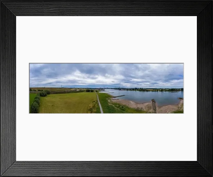 Framed Print : Panoramic view of the Rhine motorway bridge near Leverkusen, Germany. Drone photography Framed Print : Panoramic view of the Rhine motorway bridge near Leverkusen, Germany. Drone photography