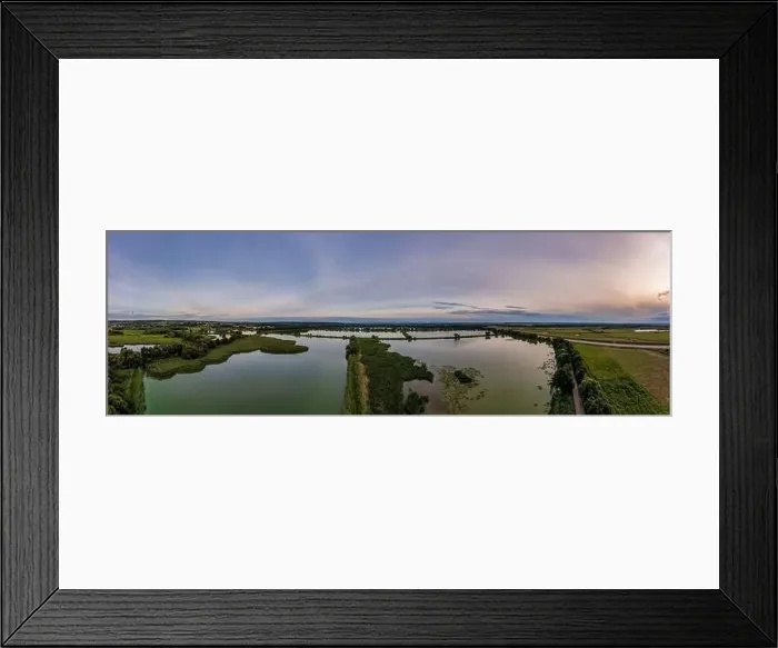 Framed Print : Panoramic view of the nature reserve near Lubomia in Poland. Drone photography