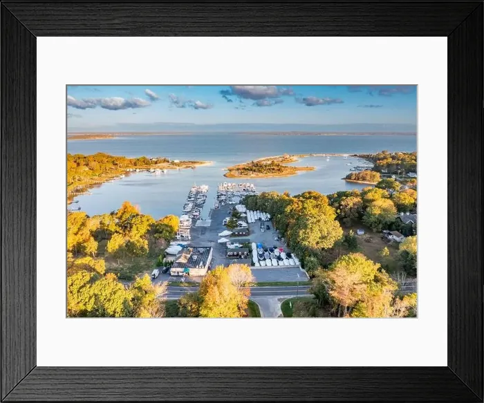 Framed Print : Aerial view of Mill Creek Marina, Sag Harbor, NY Framed Print : Aerial view of Mill Creek Marina, Sag Harbor, NY