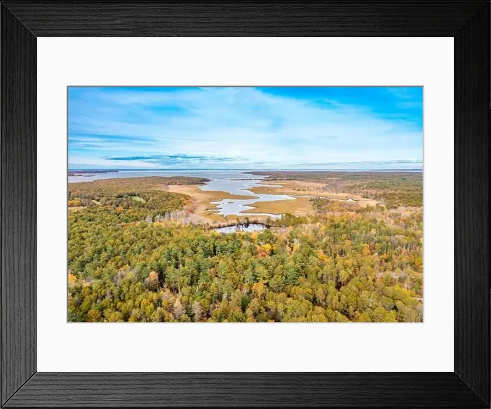 Framed Print : Aerial view of Northwest Harbor and Sag Harbor Bay Framed Print : Aerial view of Northwest Harbor and Sag Harbor Bay