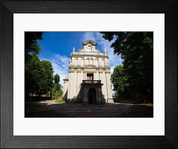Framed Print : Dobromyl, Ukraine - July, 2021: Catholic church of the Transfiguration in Dobromyl, Ukraine Framed Print : Dobromyl, Ukraine - July, 2021: Catholic church of the Transfiguration in Dobromyl, Ukraine