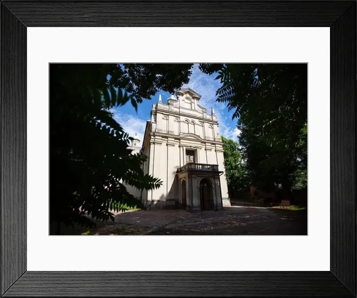 Framed Print : Dobromyl, Ukraine - July, 2021: Catholic church of the Transfiguration in Dobromyl, Ukraine Framed Print : Dobromyl, Ukraine - July, 2021: Catholic church of the Transfiguration in Dobromyl, Ukraine