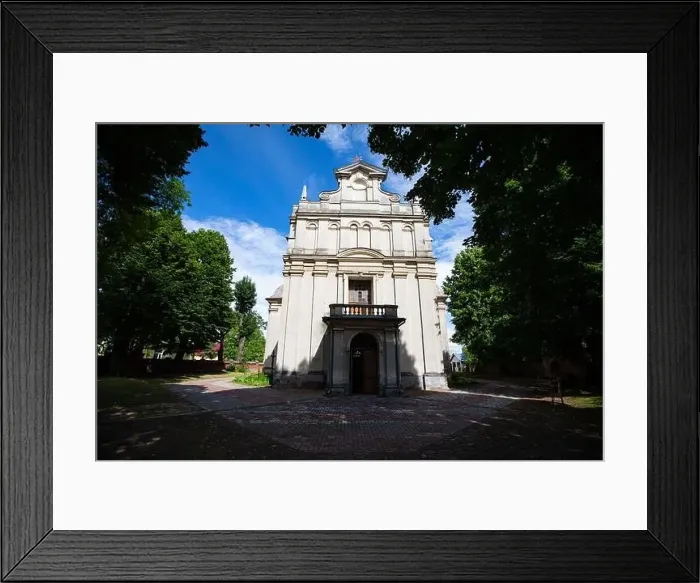 Framed Print : Dobromyl, Ukraine - July, 2021: Catholic church of the Transfiguration in Dobromyl, Ukraine Framed Print : Dobromyl, Ukraine - July, 2021: Catholic church of the Transfiguration in Dobromyl, Ukraine