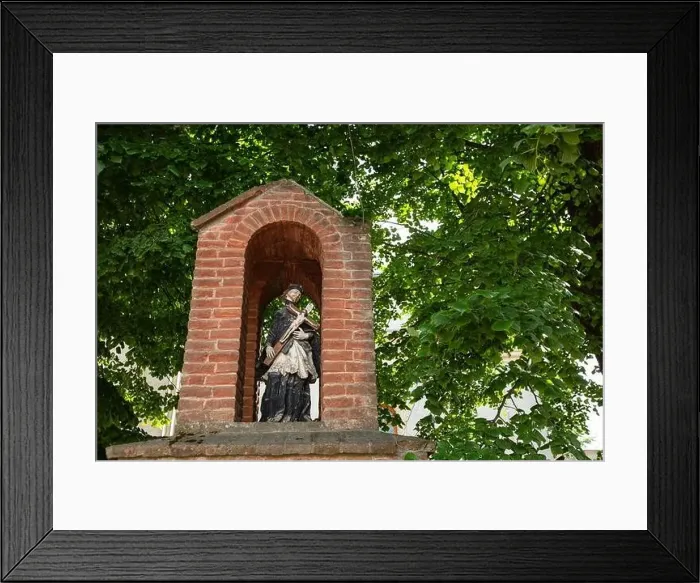 Framed Print : Dobromyl, Ukraine - July, 2021: Aerial view on Church of St. Andrew the First-Called in Dobromyl, Ukraine from drone Framed Print : Dobromyl, Ukraine - July, 2021: Aerial view on Church of St. Andrew the First-Called in Dobromyl, Ukraine from drone