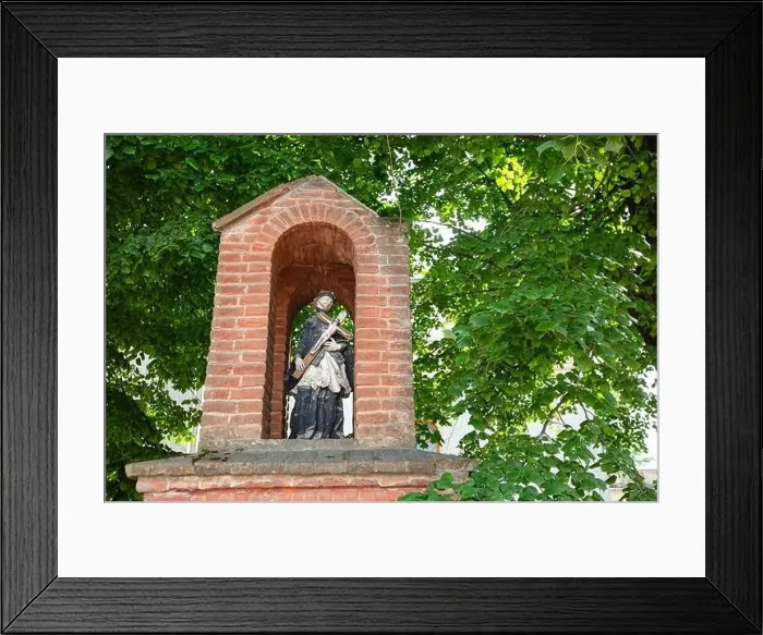 Framed Print : Dobromyl, Ukraine - July, 2021: Aerial view on Church of St. Andrew the First-Called in Dobromyl, Ukraine from drone Framed Print : Dobromyl, Ukraine - July, 2021: Aerial view on Church of St. Andrew the First-Called in Dobromyl, Ukraine from drone