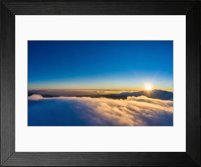 Framed Print : Beautiful bewitching view of mountains and rocks with spruce forest on a frosty winter evening with fog and sunset sun Framed Print : Beautiful bewitching view of mountains and rocks with spruce forest on a frosty winter evening with fog and sunset sun