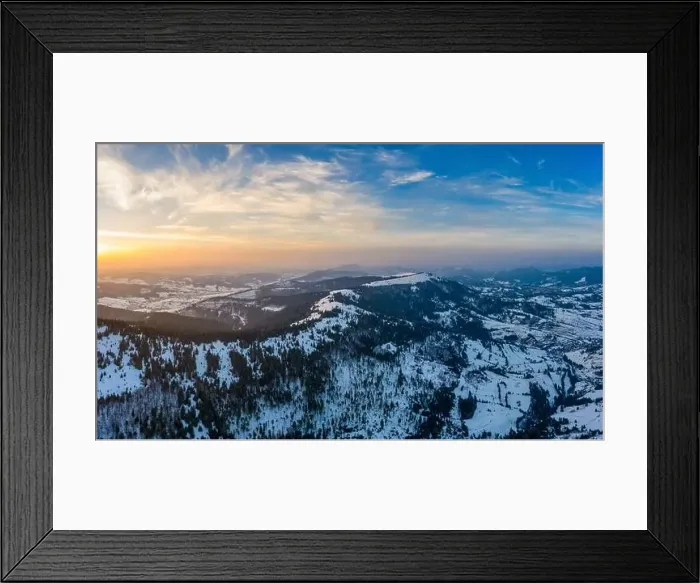 Framed Print : Wonderful landscapes of the Carpathian Mountains covered with snow Framed Print : Wonderful landscapes of the Carpathian Mountains covered with snow