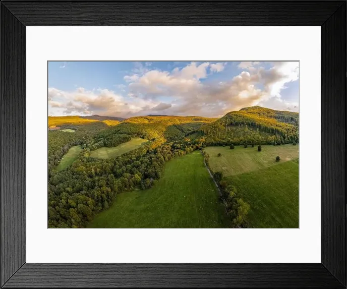 Framed Print : Beautiful aerial view of slovakian landscape in autumn. Mountain range Vtacnik Framed Print : Beautiful aerial view of slovakian landscape in autumn. Mountain range Vtacnik
