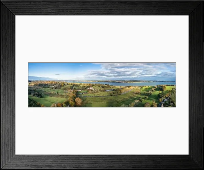 Framed Print : Panorama over Powderham Castle and Park from a drone in Autumn Colors, Exeter, Devon, England, Europe Framed Print : Panorama over Powderham Castle and Park from a drone in Autumn Colors, Exeter, Devon, England, Europe