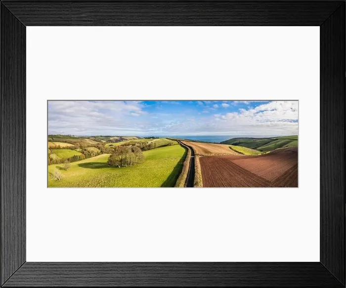 Framed Print : Autumn over Devon fields and farms from a drone, Kingswear, Brixham, England, Europe Framed Print : Autumn over Devon fields and farms from a drone, Kingswear, Brixham, England, Europe