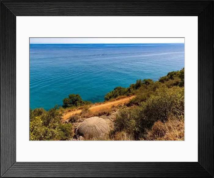 Framed Print : Aerial view of Gjipe beach on the Adriatic coast - white sand Framed Print : Aerial view of Gjipe beach on the Adriatic coast - white sand