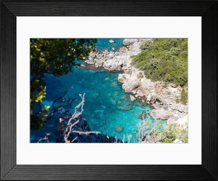 Framed Print : Aerial view of Gjipe beach on the Adriatic coast - white sand Framed Print : Aerial view of Gjipe beach on the Adriatic coast - white sand