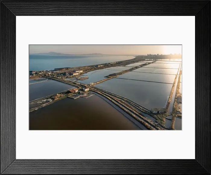 Framed Print : Lake Atanasovsko is a salt coastal lake north of Burgas