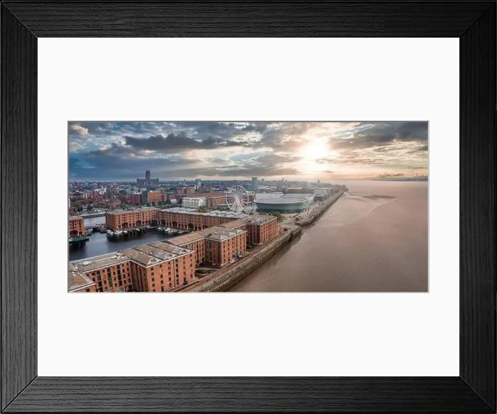 Framed Print : Beautiful panorama of Liverpool waterfront in the sunset Framed Print : Beautiful panorama of Liverpool waterfront in the sunset