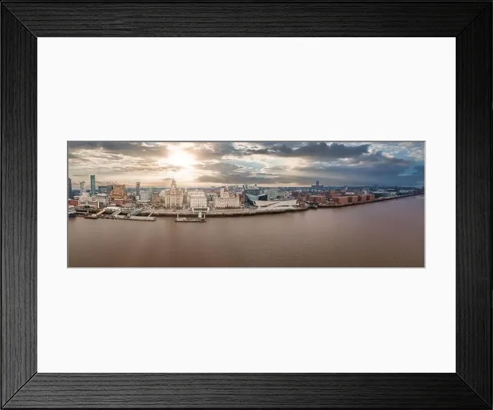 Framed Print : Beautiful aerial panoramic view of the Liverpool city skyline Framed Print : Beautiful aerial panoramic view of the Liverpool city skyline