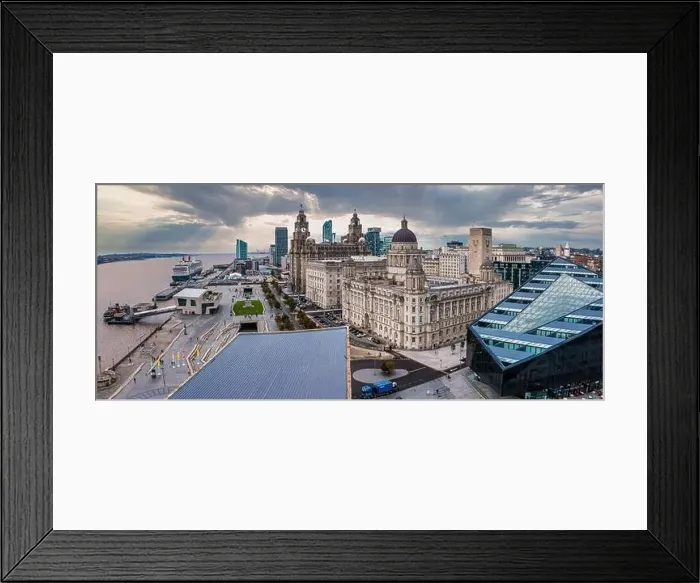 Framed Print : Aerial view of the Museum of Liverpool, UK Framed Print : Aerial view of the Museum of Liverpool, UK