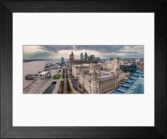 Framed Print : Aerial view of the Modern architecture in Liverpool, UK Framed Print : Aerial view of the Modern architecture in Liverpool, UK