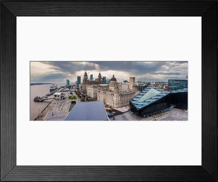 Framed Print : Aerial view of the Modern architecture in Liverpool, UK Framed Print : Aerial view of the Modern architecture in Liverpool, UK