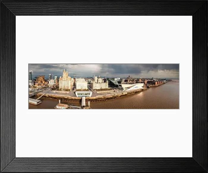 Framed Print : Beautiful panorama of Liverpool waterfront in the sunset Framed Print : Beautiful panorama of Liverpool waterfront in the sunset
