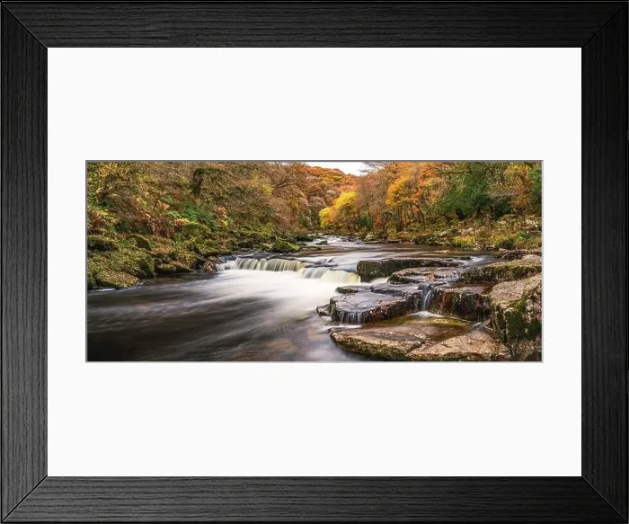 Framed Print : Autumn Colours over River Dart in long exposure, Dartmoor Park, Devon, England, Europe Framed Print : Autumn Colours over River Dart in long exposure, Dartmoor Park, Devon, England, Europe