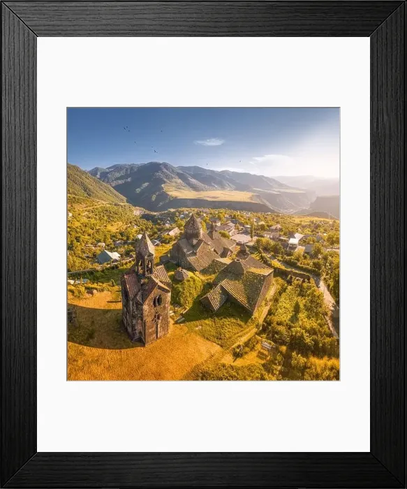 Framed Print : Aerial view of a unique architecture of Haghpat monastery complex in Lori region of Armenia Framed Print : Aerial view of a unique architecture of Haghpat monastery complex in Lori region of Armenia