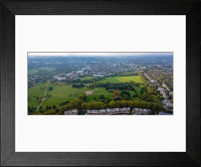 Framed Print : Beautiful aerial view of London with many green parks Framed Print : Beautiful aerial view of London with many green parks
