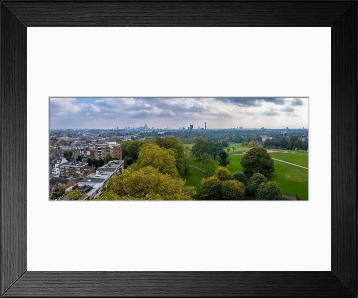 Framed Print : Beautiful aerial view of London with many green parks Framed Print : Beautiful aerial view of London with many green parks