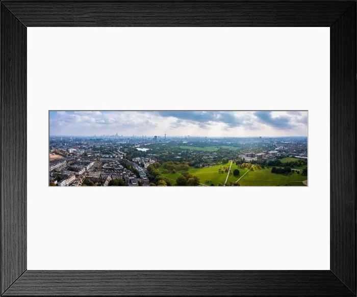Framed Print : Beautiful aerial view of London with many green parks Framed Print : Beautiful aerial view of London with many green parks