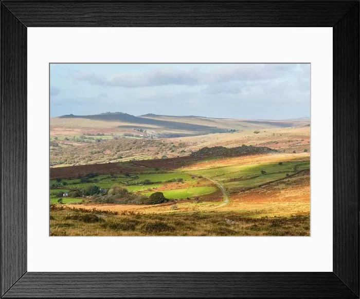 Framed Print : Autumn Colours over River Dart from a drone, Dartmoor Park, Devon, England, Europe Framed Print : Autumn Colours over River Dart from a drone, Dartmoor Park, Devon, England, Europe