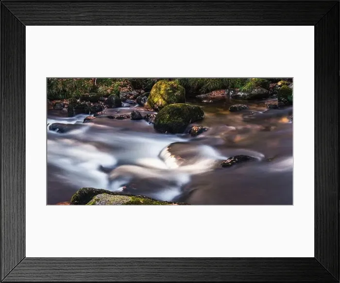 Framed Print : Autumn Colours over River Dart in long exposure, Dartmoor Park, Devon, England, Europe Framed Print : Autumn Colours over River Dart in long exposure, Dartmoor Park, Devon, England, Europe