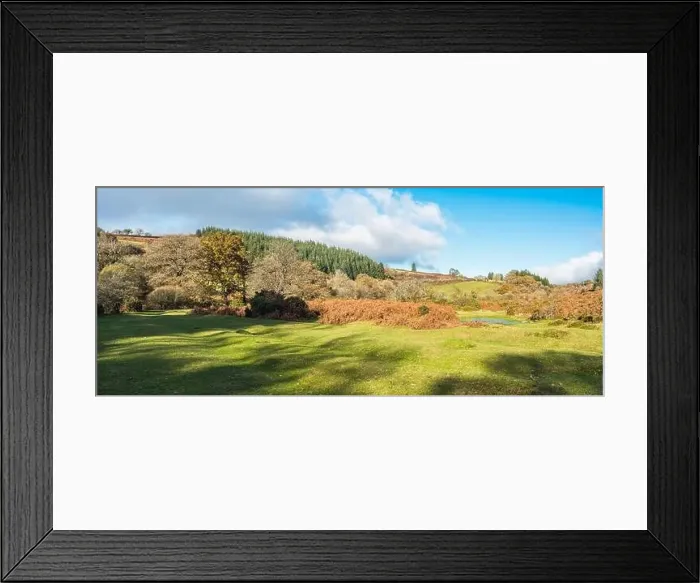 Framed Print : Autumn Colours over River Dart from a drone, Dartmoor Park, Devon, England, Europe Framed Print : Autumn Colours over River Dart from a drone, Dartmoor Park, Devon, England, Europe