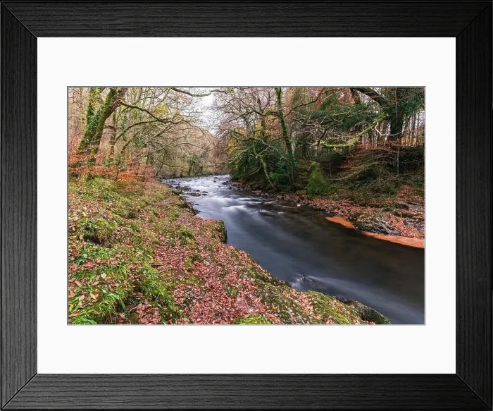 Framed Print : Autumn Colours over River Dart in long exposure, Dartmoor Park, Devon, England, Europe Framed Print : Autumn Colours over River Dart in long exposure, Dartmoor Park, Devon, England, Europe