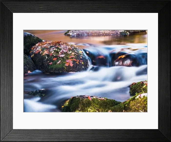 Framed Print : Autumn Colours over River Dart in long exposure, Dartmoor Park, Devon, England, Europe Framed Print : Autumn Colours over River Dart in long exposure, Dartmoor Park, Devon, England, Europe