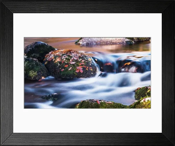 Framed Print : Autumn Colours over River Dart in long exposure, Dartmoor Park, Devon, England, Europe Framed Print : Autumn Colours over River Dart in long exposure, Dartmoor Park, Devon, England, Europe