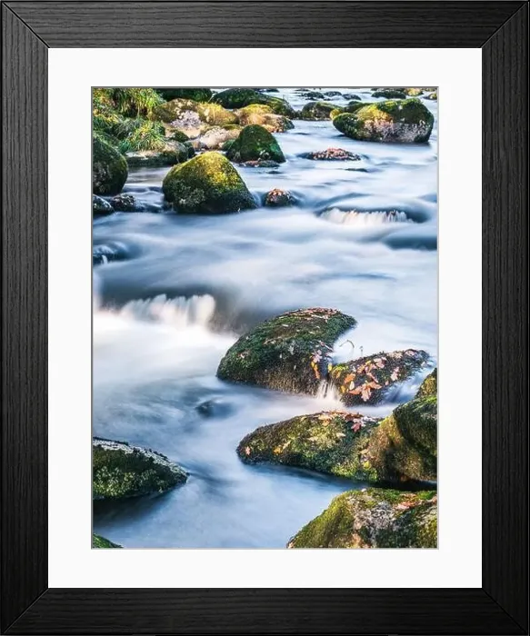 Framed Print : Autumn Colours over River Dart in long exposure, Dartmoor Park, Devon, England, Europe Framed Print : Autumn Colours over River Dart in long exposure, Dartmoor Park, Devon, England, Europe