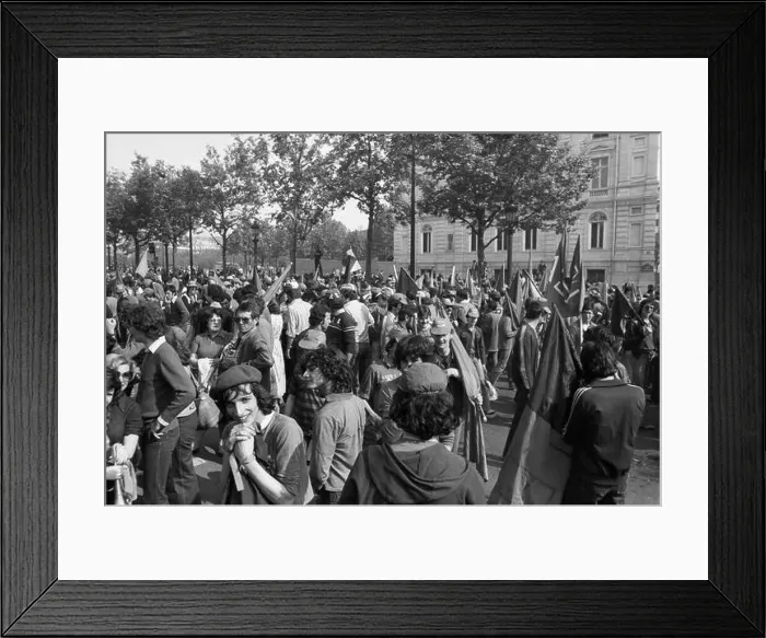 Framed Print : A procession of Beziers fans on the occasion of the victory in the rugby club championship Framed Print : A procession of Beziers fans on the occasion of the victory in the rugby club championship