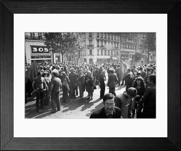 Framed Print : A procession of Beziers fans on the occasion of the victory in the rugby club championship Framed Print : A procession of Beziers fans on the occasion of the victory in the rugby club championship