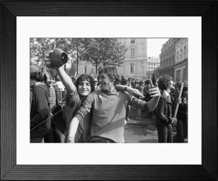 Framed Print : A procession of Beziers fans on the occasion of the victory in the rugby club championship Framed Print : A procession of Beziers fans on the occasion of the victory in the rugby club championship