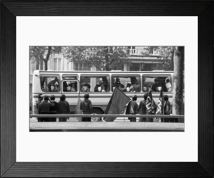 Framed Print : A procession of Beziers fans on the occasion of the victory in the rugby club championship Framed Print : A procession of Beziers fans on the occasion of the victory in the rugby club championship