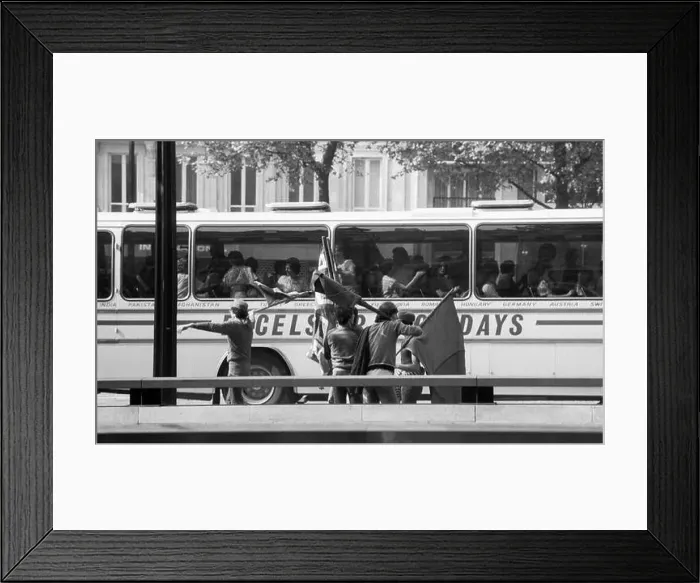 Framed Print : A procession of Beziers fans on the occasion of the victory in the rugby club championship Framed Print : A procession of Beziers fans on the occasion of the victory in the rugby club championship