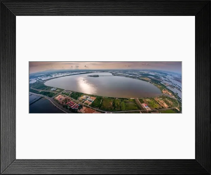 Framed Print : Aerial top view of Heart shaped island (The Holy Heart Land Talayluang) at daytime in Thung Talayluang in Sukhothai Framed Print : Aerial top view of Heart shaped island (The Holy Heart Land Talayluang) at daytime in Thung Talayluang in Sukhothai