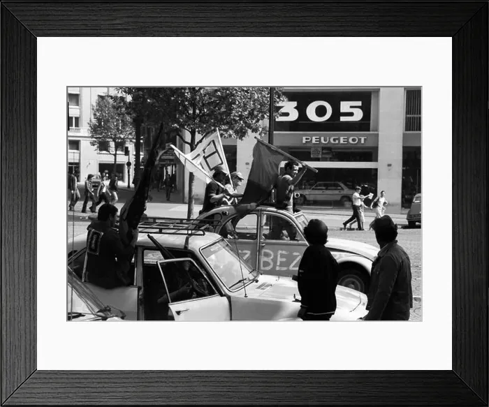 Framed Print : A procession of Beziers fans on the occasion of the victory in the rugby club championship Framed Print : A procession of Beziers fans on the occasion of the victory in the rugby club championship