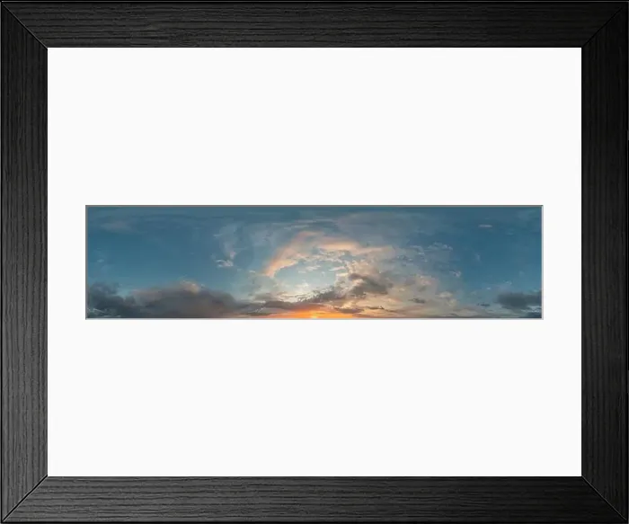 Framed Print : Dark blue sunset sky panorama with Cirrus clouds Framed Print : Dark blue sunset sky panorama with Cirrus clouds